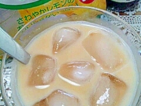 アイス☆黒酢＆レモネードきなこミルク♪